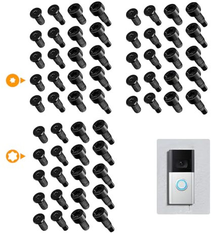 60 Pcs Ring Doorbell Screws Set, Replacement Security Screws, Spare Screws for Ring Doorbell Accessories, Compatible with Video Doorbell Smart Doorbell(T6/T15)