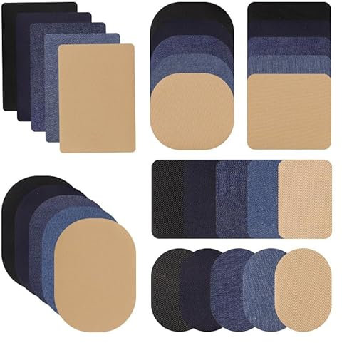 INF 30 parches adhesivos termofusibles para pantalones vaqueros, ropa, codos, rodillas, pegamento termofusible, formas y tamaños versátiles.