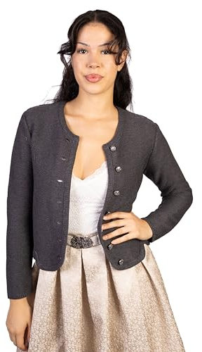 trachtl Chaqueta – Chaqueta tradicional de punto en 3 colores lila, negro, antracita original Oktoberfest, antracita, 38