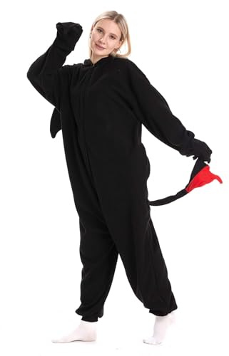 PENGMAI Costume de dragon une pièce pour homme et femme - Combinaison d'animal pour adulte - Costume d'Halloween et de costumade