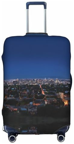 Ezdlowvba Los Angeles Skyline Reisegepäck-Abdeckung, elastisch, für Gepäck, 55,9–71,1 cm, personalisierbar, weiß, L