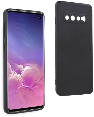 REY Funda Carcasa para Samsung Galaxy S10 4G, Anti-Deslizante Negra, Elegante y Ligera, TPU Flexible Premium