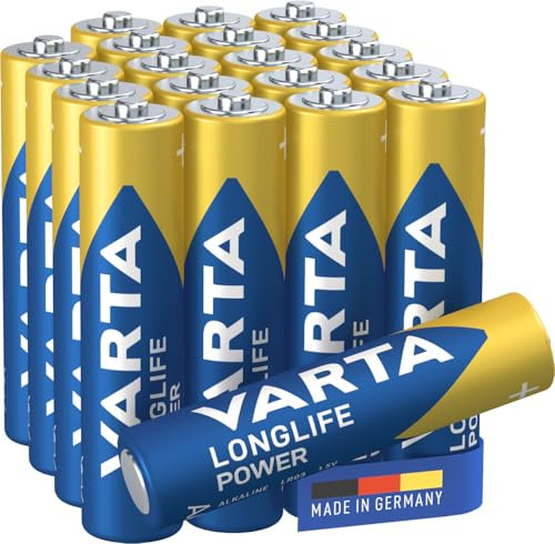 VARTA Pile AAA, 10+10 (20 pezzi), Longlife Power, Alcaline, 1,5V, ideale per giocattoli, mouse wireless, torce elettriche, imballaggio riciclato al 90%, Made in Germany