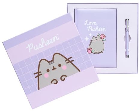 Grupo Erik Premium Set Notizbuch mit Stift Pusheen Notizbuch A5 Dotted - Notizbuch Klein - Reisetagebuch zum selberschreiben - Bullet Journal Dotted A5 Tagebuch Kwaii Stuff Pusheen Merch