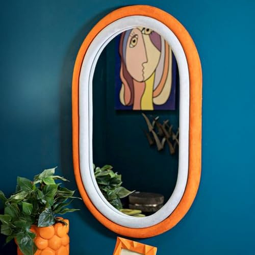 Dmora Spiegel 60x90h cm Orange Rahmenfarbe Grau
