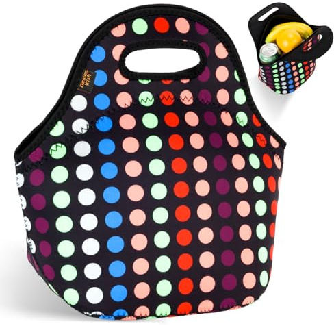 Desing Wish Bolsa Termica Porta Alimentos Mujer Hombres Neopreno Porta Bolsa Comida Trabajo Bolsa Merienda Fiambrera Bolsas Termicas Almuerzo Saco Termico Isotermica Portatil Lunch Bag Lonchera Picnic