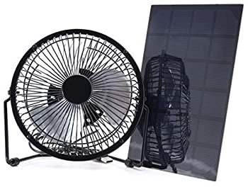 Banco de energía con Panel Solar de 5,2 W y 6 V, Ventilador de 8 Pulgadas, Ideal para el hogar, la Oficina, Viajes al Aire Libre, Pesca, caseta de Perro.
