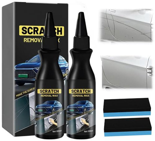 Schneller Kratzerentferner für Autos, 2025 Tiefen Kratzer Reparatur Creme, Auto Kratzerentferner Paste mit Anti-Kratzer Schutz, Entfernt Kratzer Effektiv und Schnell (2Stücke)
