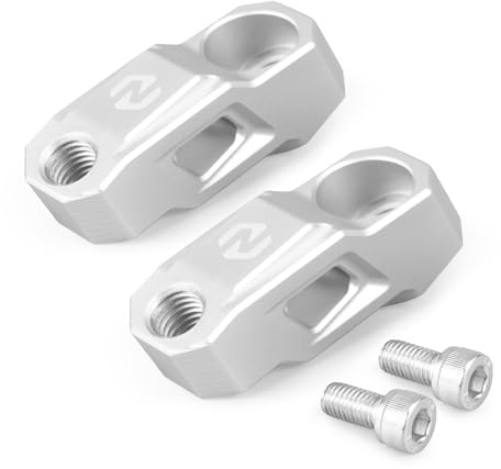 NICECNC Spiegel Extender Riser Kompatibel mit BMW R1250GS 2019-2023, R1200GS 2013-2018, Silber, Siehe Ausstattung