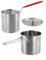 Juego de freidora de grasa profunda con cesta coladora y mango extendido, acero inoxidable, olla freidora profunda con tapa, freidora pequeña para ahorrar aceite, para freír pescado, camarones, pollo