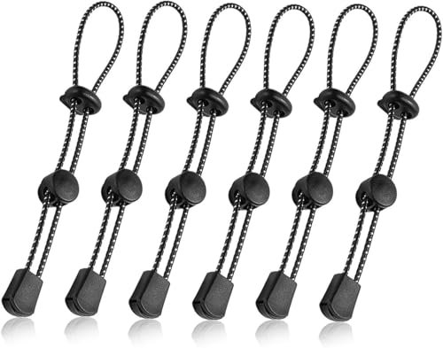 6 Stück Rucksack elastische Seilbefestigung Schnalle Rucksack Wanderstock Halter Bungee Cord Schnalle elastische Seil Rucksack Wanderstock Halter Seil für Trekking Wandern Camping.