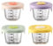 Babynahrungsbehälter 4pcs 230 ml rund & quadratisch nicht giftiges Glas Babynahrungsgläsern mit Silikondeckel & Skala -20-400 ℃ resistente mikrowellenbezogene Lagerbehälter für Milch, Obst..