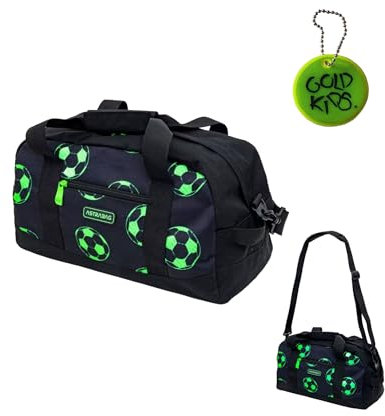 Goldkids - Sporttasche Kinder für Mädchen & Jungen - Umhängetasche mit Fußball Motiv - Schwimmtasche mit verstärktem Boden - Trainingstasche 40 cm x 22 cm x 20 cm