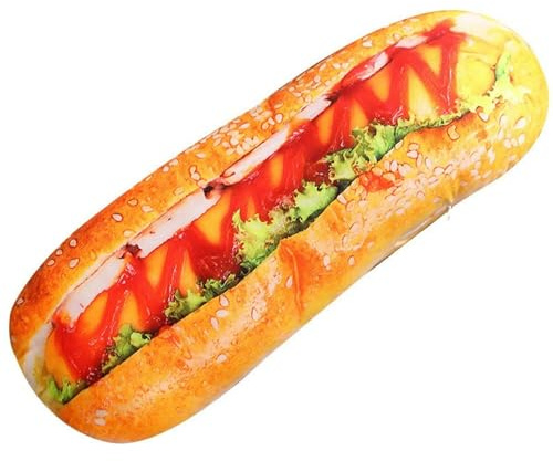 KUKUShining Toast Kuscheltier, Weiches Hot Dog Plüschtier Brot Plüschkissen Kuschelig Plüsch Spielzeug Lustige Essenspuppen (Hotdog,100cm/39.4in)
