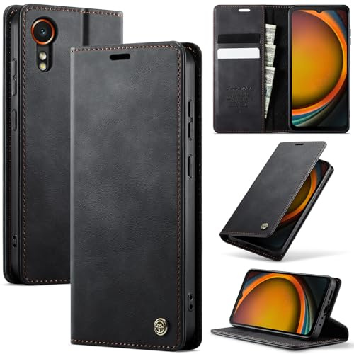 Cracedily Cover per Samsung Galaxy Xcover 7 Case, Libro Custodia Portafoglio Premium Pelle PU, Slot Scheda, RFID Shieldon, Chiusura Magnetico Aletta Antiurto Case Custodia per Samsung Xcover 7, Nero