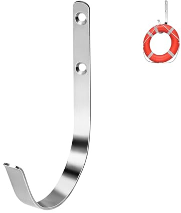 RPBKE Ring Buoy Bracket Life Buoy Holder with 4 Opening | Life Preserver Holder 304 Stainless Steel , Marine Boat Dock Hook for Life Ring, Pool Safety Anchor Accessory (1-Pack)