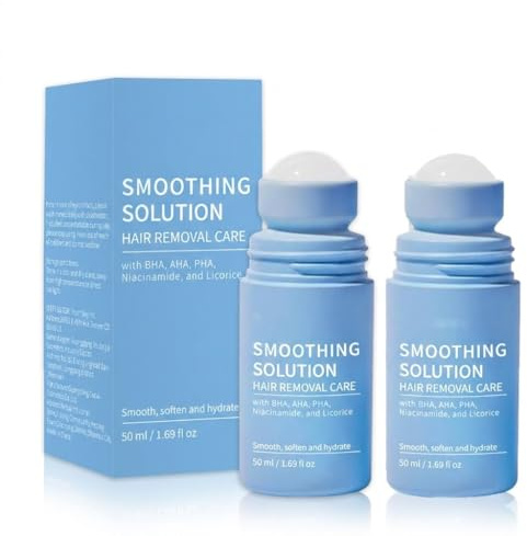 Smoothing Solution Ingrown Hair Treatment Roll On, Serum gegen eingewachsene Haare & Razor Bumps, beruhigende Pflege nach der Haarentfernung, Ingrown Hair Roller für Intimbereich (2PCS, 50ml)