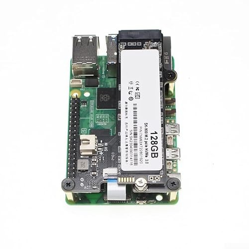 M.2 NVMe SSD Expansion Board Designed for Raspberry Pi 5 with Interface for Consistent Data Throughput and Storage Reliability (X1001+FAN+128GB)