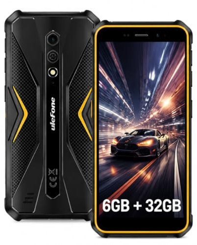 Ulefone Armor X12 Smartphone Incassable, Téléphone Portable Étanche IP68/IP69K, 6GB RAM + 32GB ROM, Écran HD+ 5,45 Pouces, Caméra 13MP, Batterie 4860mAh, Android 13, 4G Dual SIM/NFC/OTG/GPS, Orange