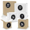 DIY itenga AdventskalenderSet V03 zum Selberbefüllen 24x Quader Würfel gemischt WEISS/BRAUN (Kraftkarton) + Sticker (Motiv Z08 schwarz)