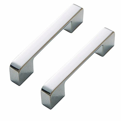 FBSHOP(TM) 2PCS Polished Chrome Cabinet Handle Square Bar Kitchen Door Knob Furniture Drawer Pull Furniture Handles