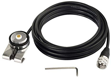Bingfu Vehicle CB Mobile Radio Ham Radio Antenna Mounting Base,Car Truck SUV CB Two Way Radio Antenna NMO Mounting Base Fix Bracket Lip Mount,with UHF PL-259 Male Connector 5m RG58 Coaxial Cable