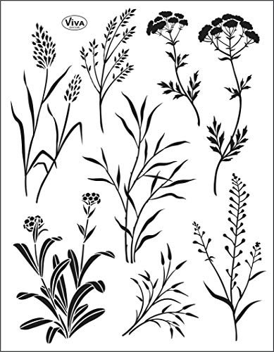 Viva Decor Clear-Stamps (Gräser) Silikon Stempel - Prägung Stempel - DIY Dekoration stanzen - Stempel Silikon - DIY Stamp - Stempel Prägung - Designed in Germany