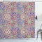 ABAKUHAUS Blatt Duschvorhang, Bunte Mandala Paisley, Stoffliches Gewebe Badezimmerdekorationsset mit Haken, 175 x 200 cm, Blau Lila