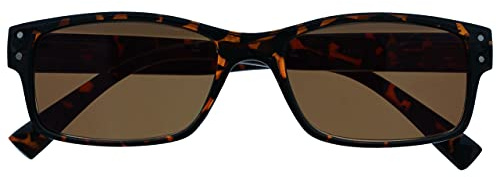 OPULIZE Mens Large Brown Tortoiseshell Reading Sunglasses UV400 Designer Style Spring Hinges S11-2 +2.50