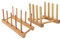2 Pcs Bambuslagerregal,Abtropfgestel Abtropfhalter Abtropfständer Küche Geschirrkorb Tellerständer aus Bambus-Holz für Teller, Tassen, Buch Geschirrtrockner Abtropfgestell Tellerständer,CD,Weinglas