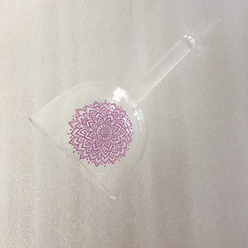 5.0 Tansparent Crystal Singing handle Bowl for Sound Healing & Music Therapy,Balancing,Bliss. 4th octave Perfect Musical Note B crown Chakra, 1 Pcs Free Suede Mallet Included 432HZ