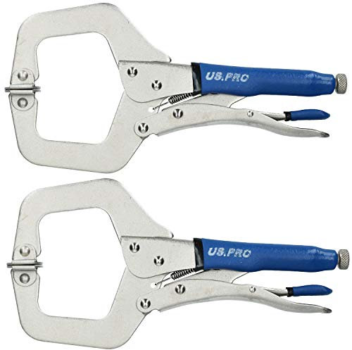 11” Welding Locking C Clamps Adjustable Fastener with Quick Release Grip 2 Pack