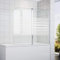 SONNI Paroi de douche 120 x 140 cm (l x h) - Bandes en verre dépoli avec stabilisateur - Paroi de douche pour baignoire