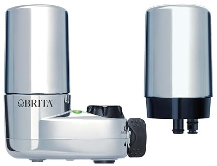 Brita Système de montage de robinet, système de filtration de robinet d'eau avec rappel de changement de filtre, réduit le plomb, fabriqué sans BPA, s'adapte uniquement aux robinets standard, Elite,