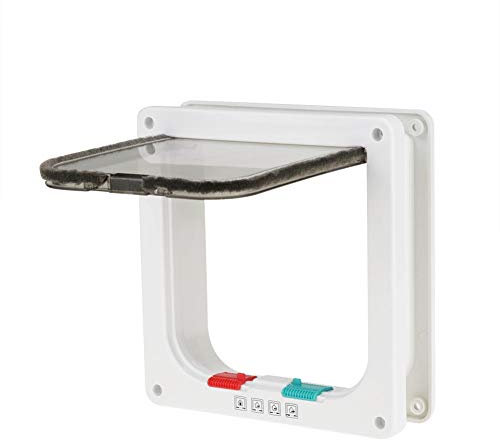 Chatière Intelligente Pour Chats Porte du Chat d'entrée Pour Chat Petit Chien, Facile à Installer, Taille S, Weiß