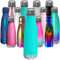 CHILLOUT LIFE Stainless Steel Water Bottle for Kids School: 17 oz Double Wall Insulated Cola Bottle Shape for Cold and Warm Drinks, BPA Free Metal Sports Bottle for Boys, Girls & Women. (Aqua Blue)