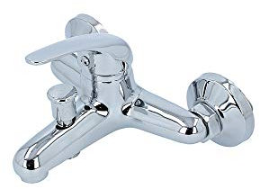 VBChome Badewannenarmatur Aufputz Badewanne Sehr Klein 2-Funktionen Armatur verchromt Strahlregler Keramikkartusche Hochdruck-Armatur Einhebel Einhebelmischer Duscharmatur