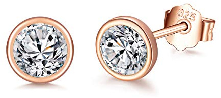 wynn's Silver Stud Earrings for Women, 3 Pairs 925 Sterling Silver Stud Earrings, Silver Round Cubic Zirconia Stud Earrings Set, Tiny Small Sleeper Cartilage Studs for Men Girls Kids (3,4,5mm)
