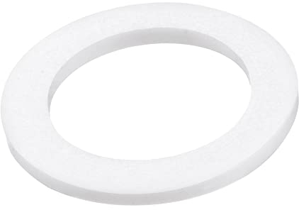 sourcing map PTFE Planas Arandelas 30mm OD 20mm ID 2mm Grosor 1 Pulgada Orificio Brida Junta, Blanco Paquete de 5