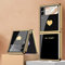 COQUE Galaxy Z Flip 3 5G Hülle,ultradünnes 9H Glas glänzend lackierte Handyhülle,Faltbare Handyhülle für Samsung Galaxy Z Flip 3 5G-Liebe-Schwarz