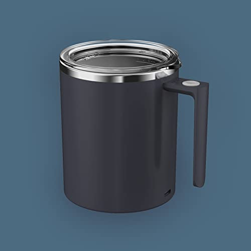 Self Stirring Coffee Mug 360 ml, Electric Mixing Cup with Magnetic Stirrer & Anti-Sedimentation, Rechargeable Travel Mug for Coffee, Milk, Hot Cocoa (Black)