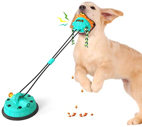 Gidenfly Vacuum Suction Cup Dog Toy - Tug Of War Rope Dog Toy - Dog Rope Toy For Aggressive Chewers, Squeaking Sound, Tug Of War Function, Teeth Cleaning Chew Toys
