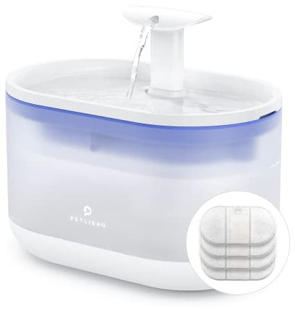 PETLIBRO Trinkbrunnen für Katze Ultraleise, 2,1L Capsule Katzenbrunnen mit Zwei Durchflussmodi, Sichtbarer Wasserstand Trinkbrunnen, BPA-freier Wasserbrunnen mit 4 Filtern für Katzen und Hunde