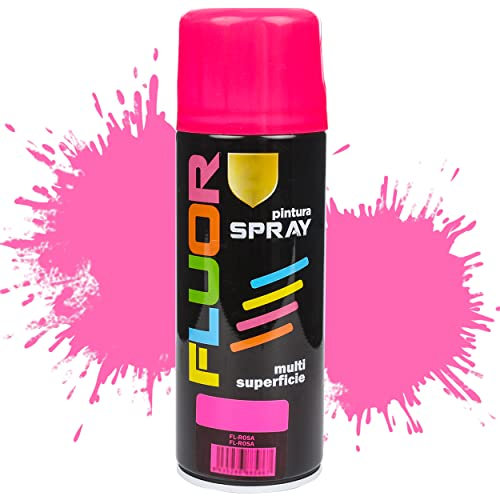 Etrexonline Pintura Spray Multicolor Profesional 400ml Adecuado Metal Madera y Plástico - Color Rosa fluorescente (Paquete de 1)