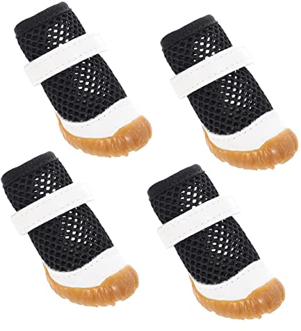 Ipetboom Hundeschuhe Atmungsaktive Welpenstiefel Mesh Hundestiefel Schwarz 4 Größen Für Haustier