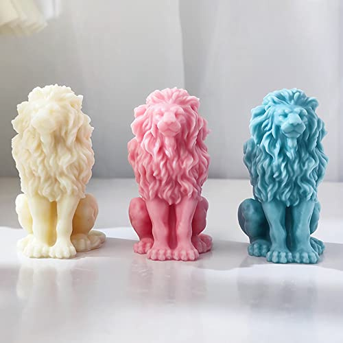 Silikonharzform mit Löwenmotiv für Tiere, Kerzen, Kuchen, Ton, Bastelbedarf, 3D
