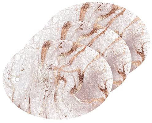 Kcldeci 3 Pack Dish Sponge for Kitchen Rose Gold Glitter Splatter Texture Scrub Sponge Non Scratch Sponges for Kitchen Dishwashing and Household Cleaning