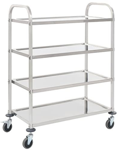 LIFTRR Mueble de cocina con 4 niveles, 107 x 55 x 125 cm, acero inoxidable