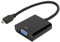 Yusat Micro HDMI a VGA Video Converter Adapter 1080P para Pi 4B con Función de Fuente de Alimentación (MicroHDMI a VGA)