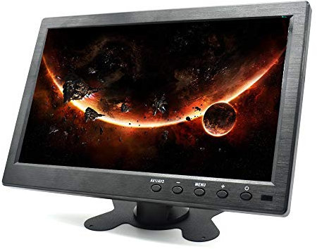 Pardarsey 10.1” HD Monitor For Mini TV & Car Video Player & Computer Display TFT LCD Color Screen for Car Backup Camera & Home Security System Built in Speaker Support BNC/AVI/VGA/HDMI